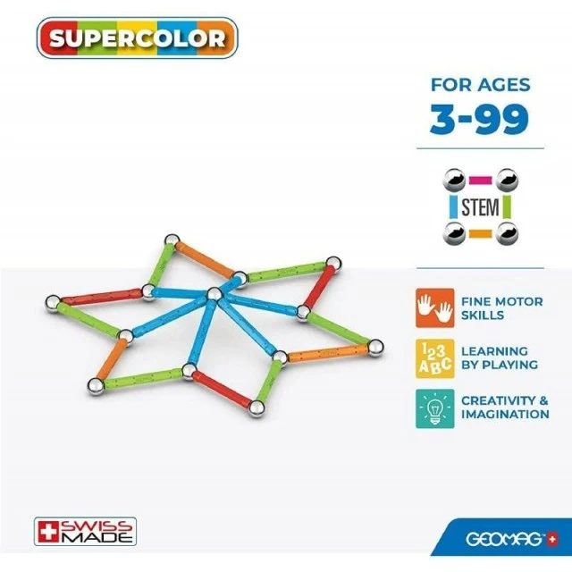Magnetic constructor Supercolor 383, 42 parts