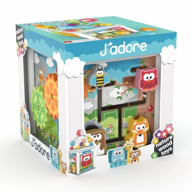 Wooden fun activity play cube, J′adore