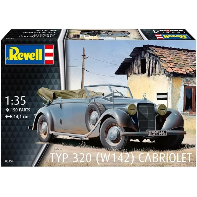 Assembled model, Revell, Cabriolet car 320 W142
