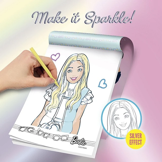 Creative set, Lisciani, Barbie, Coloring book with holographic effect