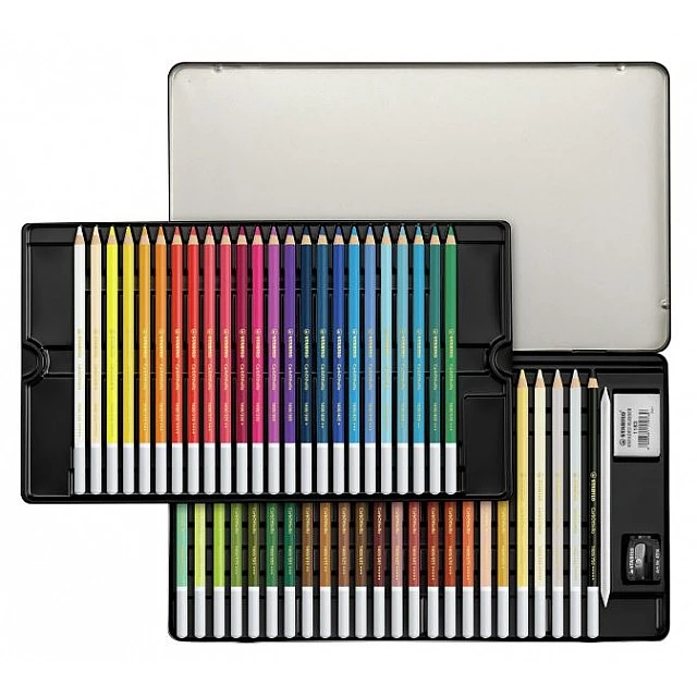 Set of colored pencils, Stabilo, CarbOthello ARTYplus, Metal box, 48 pieces