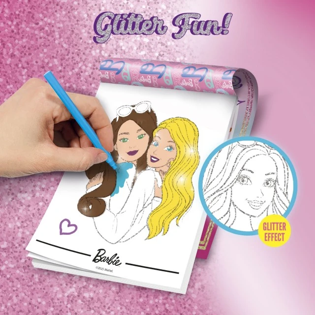 Творчески комплект, Lisciani, Barbie, Книжка за оцветяване с блясък