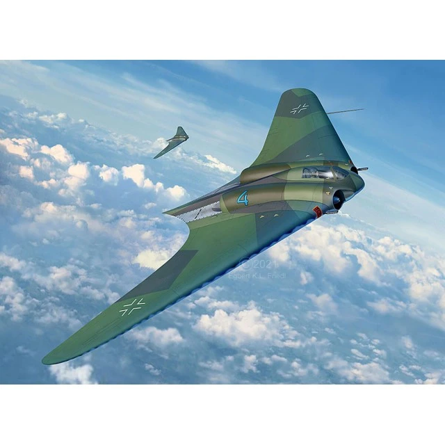 Assembled model Horten Go229A German bomber, 111 parts