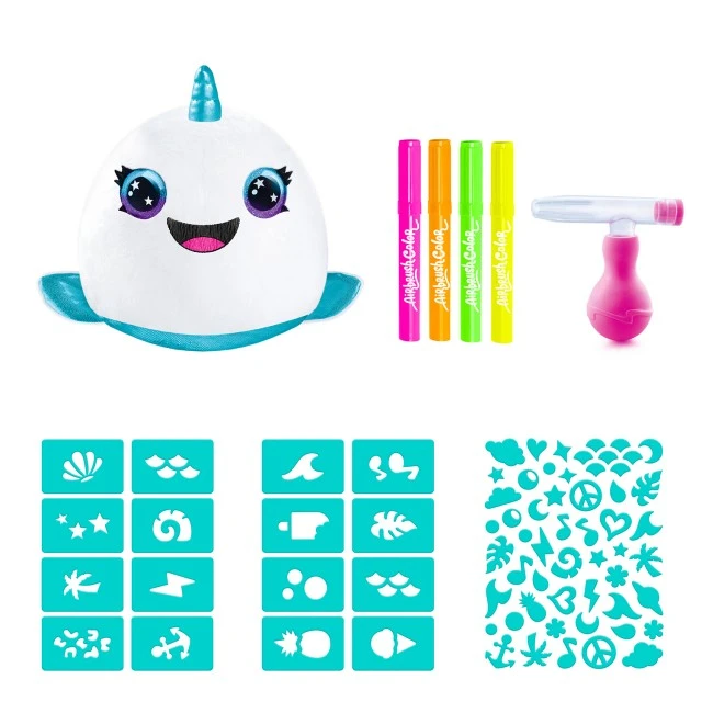 Творчески комплект, Canal Toys, Мини плюшена играчка за оцветяване, Неон, 15 см