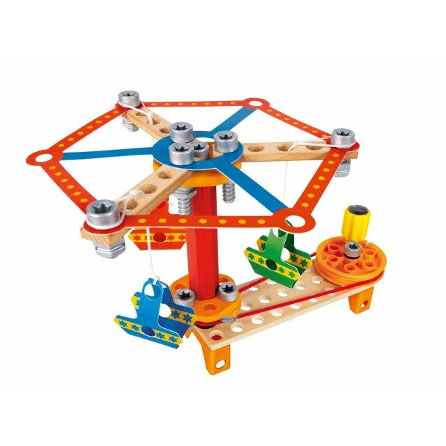 Wooden set, Hape, Little Inventor, Build Your Own Carnival, 73 pieces