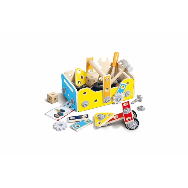 Wooden tool box, Hape, 83 pieces