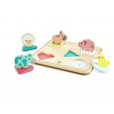 Дървен звуков пъзел, Hape, Животни, 6 части