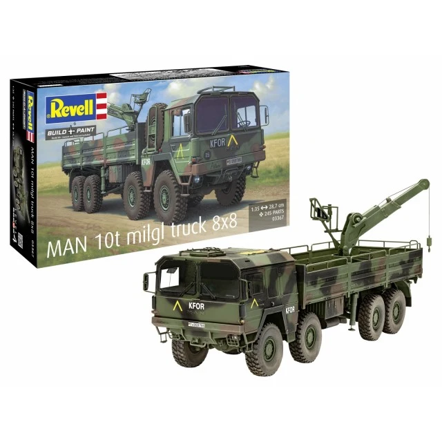 Assembly model, Revell, Military truck MAN 10t Milgl.8x8, 245 parts