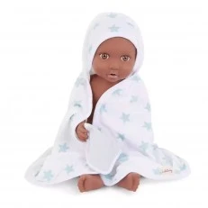 Doll accessory set 14" Bath robe, 4 pieces, Blue