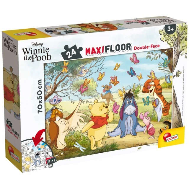 Puzzle, Lisciani, Winnie the Pooh, Double-sided puzzle 24 pieces