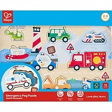 Wooden puzzle game, Hape, Emergency, 10 pieces