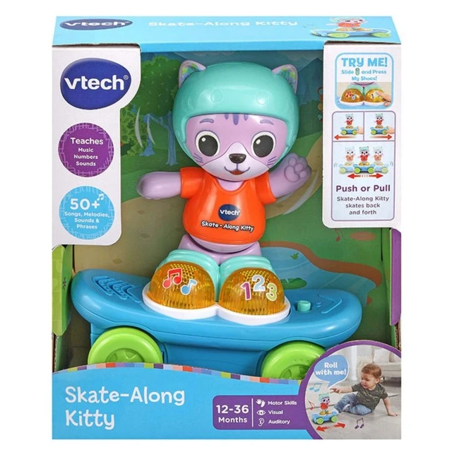 Interactive toy Kitten on a skateboard, 8 x 16 x 18 cm