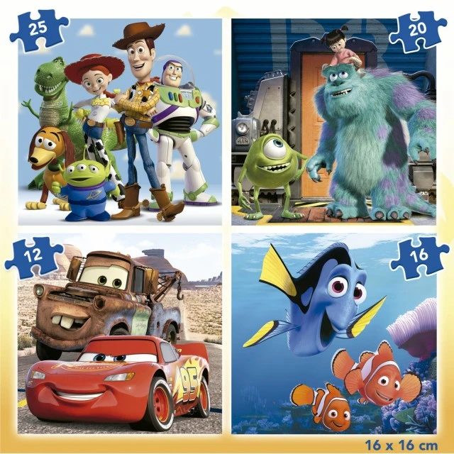 Progressive puzzle, Educa, Disney Pixar, 12-16-20-25 pieces