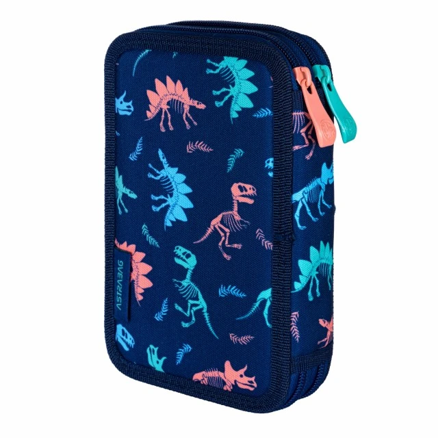 Двоен несесер без аксесоари ASTRABAG Динозаври, AC2, 20,5 х 13 х 4,5 см