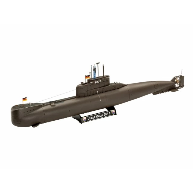 Assembly model kit, Revell, 70th anniversary Bundeswehr submarine: Wilhelm Bauer, Type 206A, Class2, 154 parts