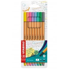 Комплект тънкописци, Stabilo, Point 88 Pastel ST88/8-01, 8 цвята