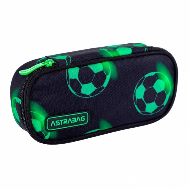 Single toiletry bag without accessories ASTRABAG Soccer ball Neon, AC6, 22 x 9 x 5 cm