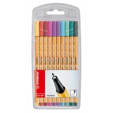 Fineliner set, Stabilo, Point 88 fine 0.4, 10 colors