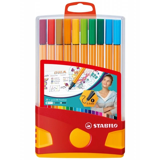 Комплект тънкописци, Stabilo, Point 88 Color Parade ST8820-031, 20 цвята