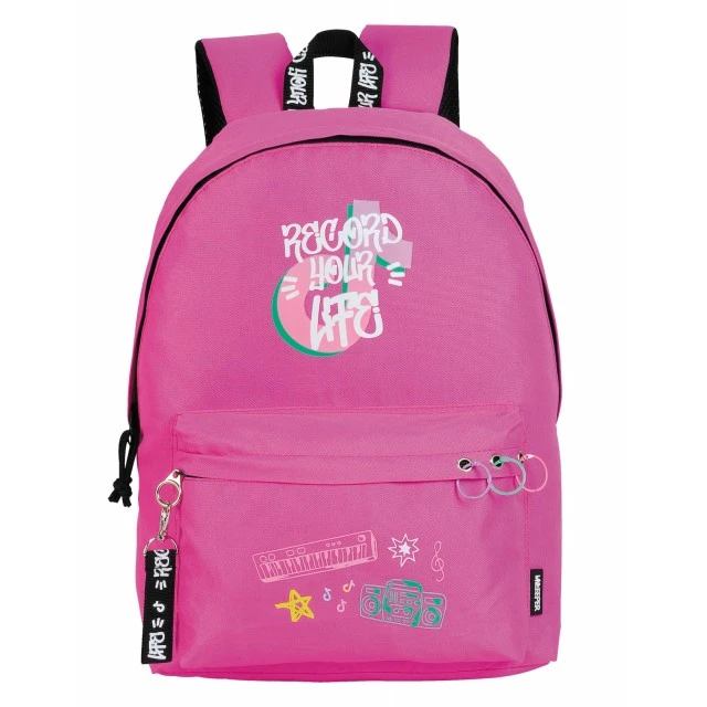 Record Your Life School Backpack, 44 x 32 x 14 cm, Pink