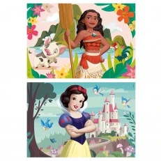 Дървен пъзел Disney Princess, Ваяна и Снежанка, 2 х 50 части