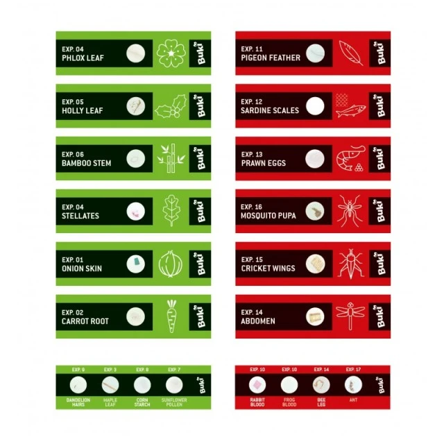 Microscope specimen slide set, Buki France, 20 pieces