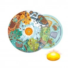 Educational floor puzzle, Hape, Four Seasons, 57.5 cm, 16 pieces
