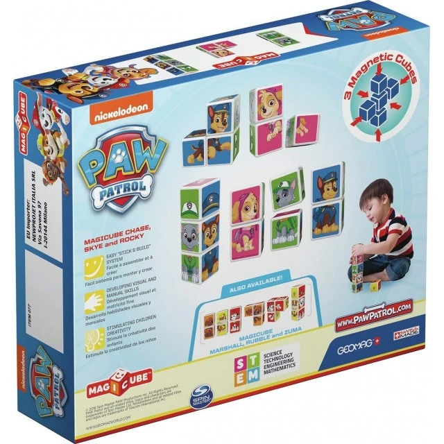 Магнитен конструктор Magicube, Paw Patrol Чейс, Скай и Роки 077, 3 части