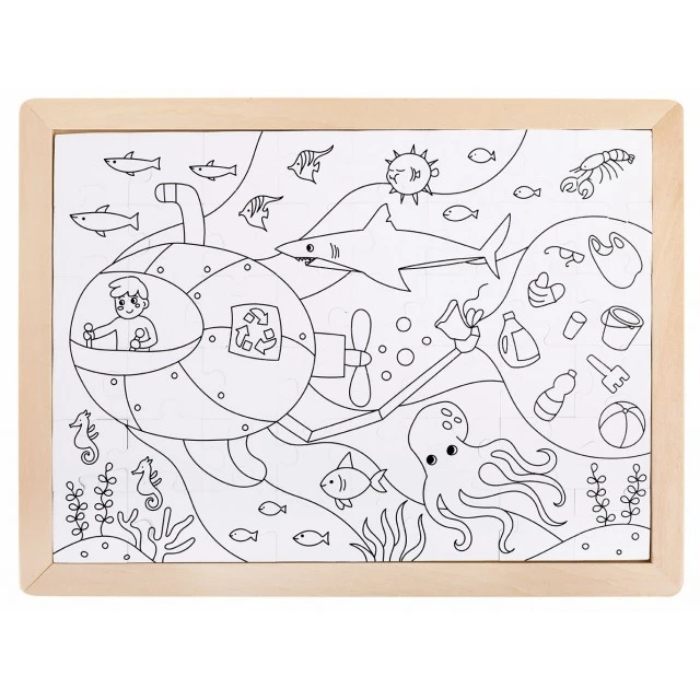 Wooden puzzle Adventures in the ocean, 48 pieces