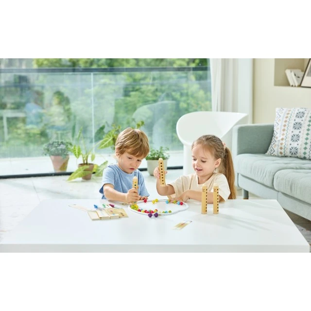 Дървена игра, Hape, Bamboo Rapido, бамбукови пръчки и цветови комбинации