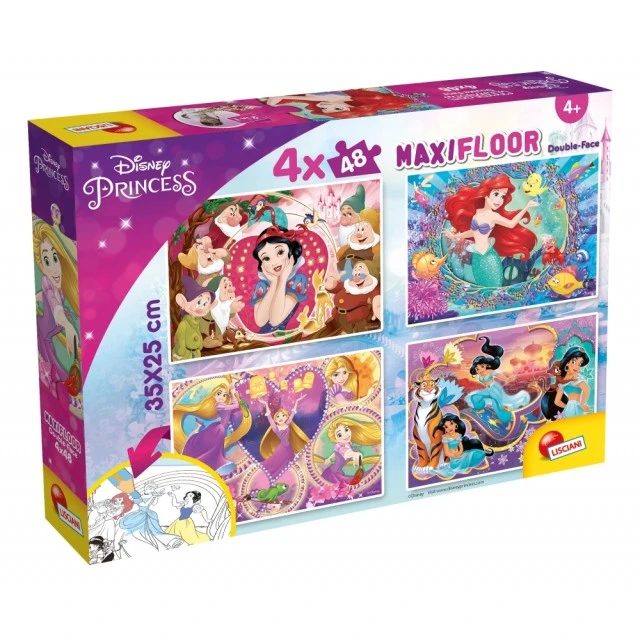Puzzle, Lisciani, Princesses, Double-sided puzzle 2 x 48 pieces