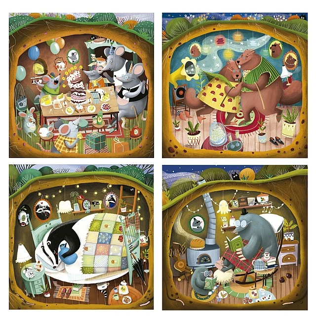 Progressive puzzle Forest tales 4-in-1, 12/16/20/25 pieces