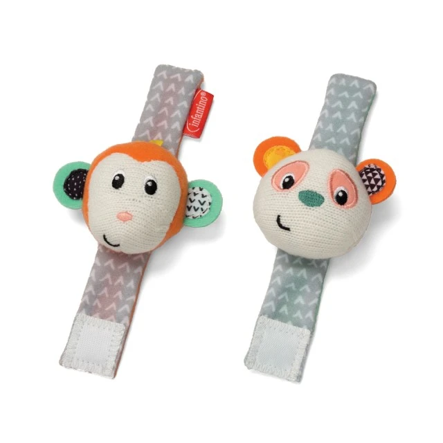 Комплект бебешки играчки, Infantino, Подаръчен комплект, 3 играчки