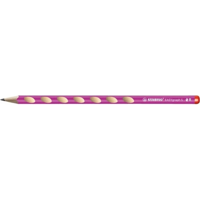 Set of ergonomic pencils, Stabilo, EASYgraph S, Right hand, 2 pieces with sharpener and eraser, Pink