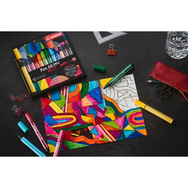 Set of felt-tip pens, Stabilo, Pen 68 Max Arty ST768/12-21, 12 colors