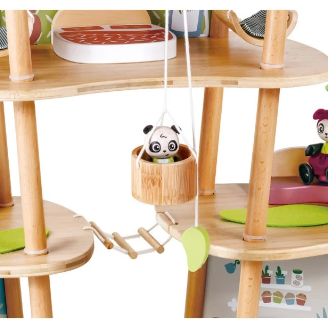 Wooden set Bamboo panda house, 25 pieces
