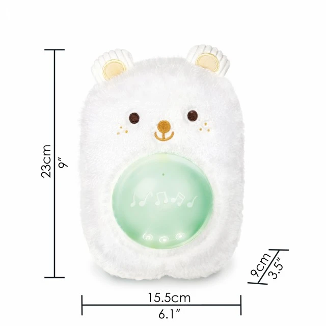 Интерактивна играчка, Hape, Музикална плюшена лампа за сън, Мече, 23 x 15.5 x 9 см