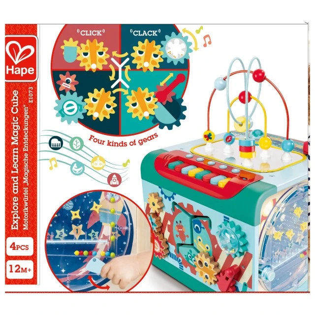 Интерактивна играчка, Hape, Магически музикален куб 4в1