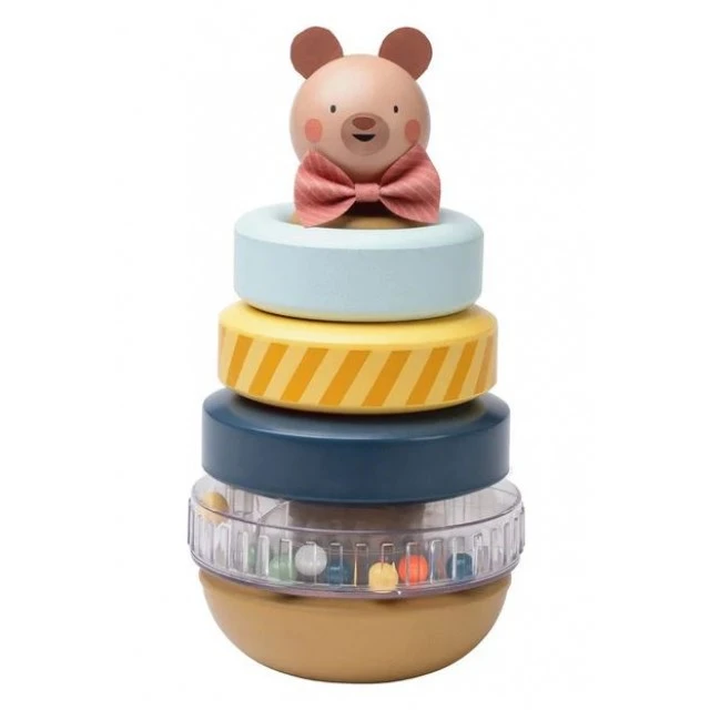 Baby toy, Taf Toys, Tower with rings for stringing, Teddy bear