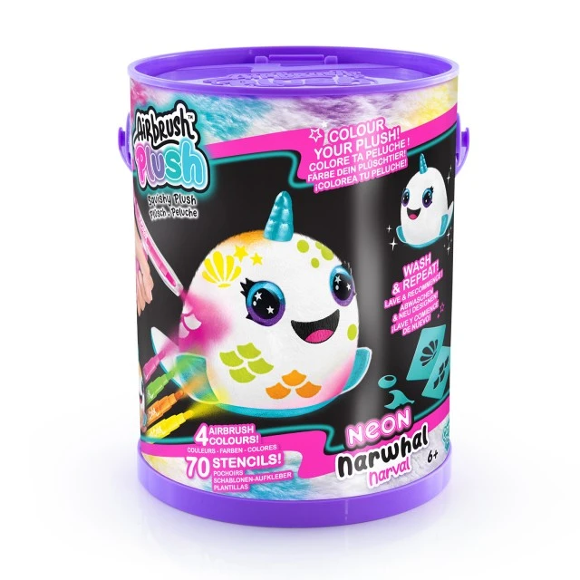 Творчески комплект, Canal Toys, Мини плюшена играчка за оцветяване, Неон, 15 см