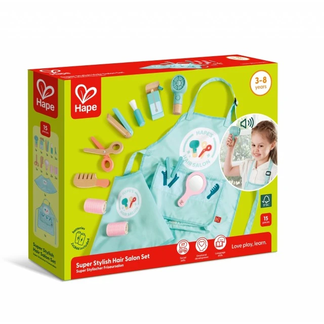 Children’s wooden set, Hape, Little hairdressers, 15 pieces