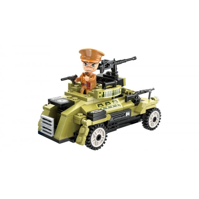 Building set Combat Zone Military car with gun, 155 pieces