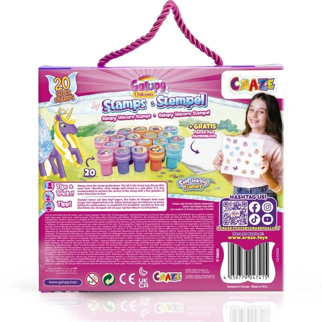 Galupy Unicorn stamp set, 20 pieces