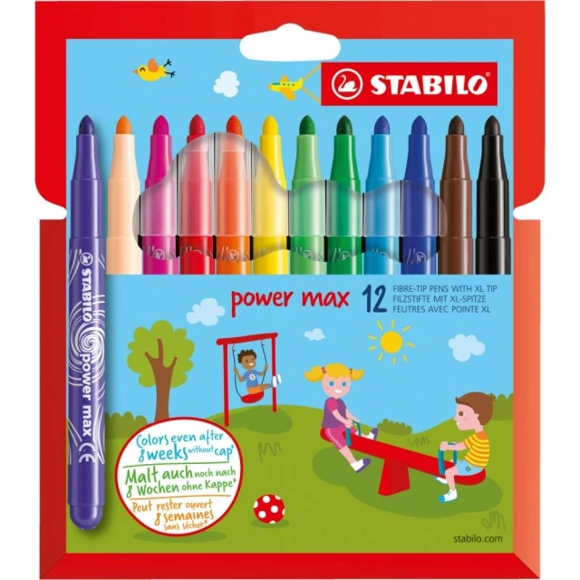 Set of markers, Stabilo, Power max, 12 colors