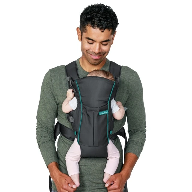 Ergonomic baby carrier with pocket, Infantino, 2 in 1, Gray, from 3.6 to 11.3 kg.