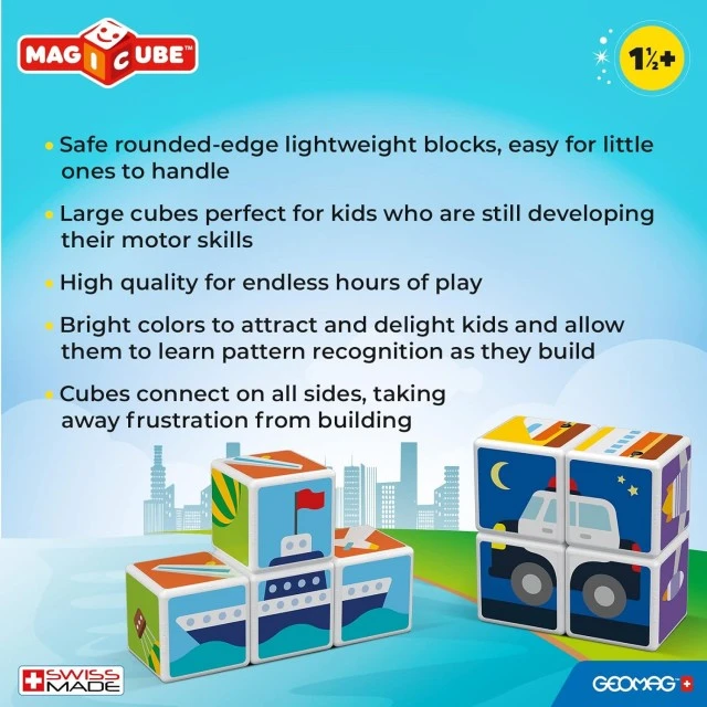 Магнитен конструктор Magicube, Превозни средства и карти 131, 11 части