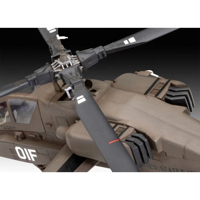 Assembled model Military helicopter AH-64A Apache, 71 parts