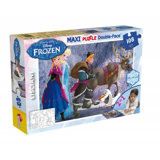 Puzzle, Lisciani, Frozen, On a walk, Double-sided puzzle 108 pieces