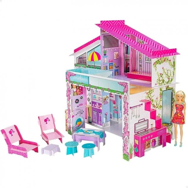 Креативен комплект, Lisciani, Barbie, Направи си сам лятна къща Barbie с включена кукла