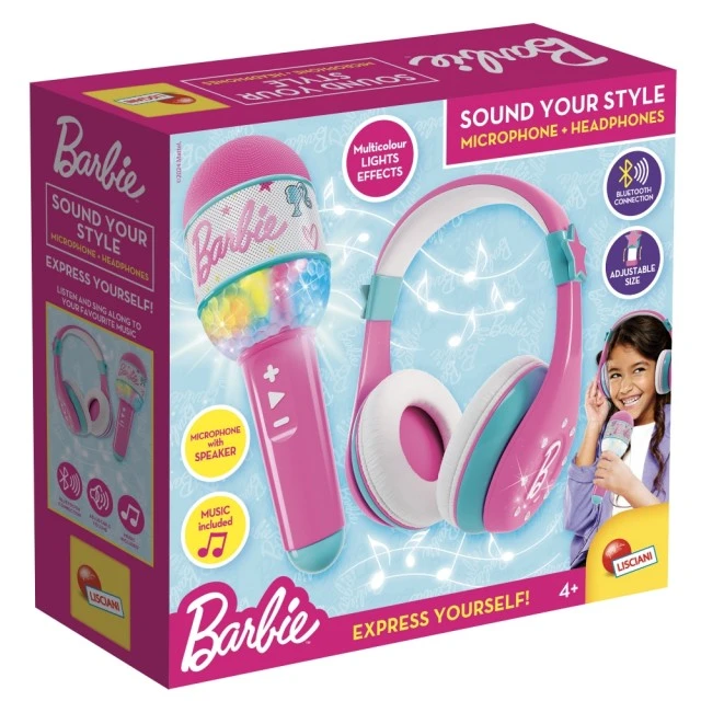 Set of microphone and headphones, Lisciani, Barbie